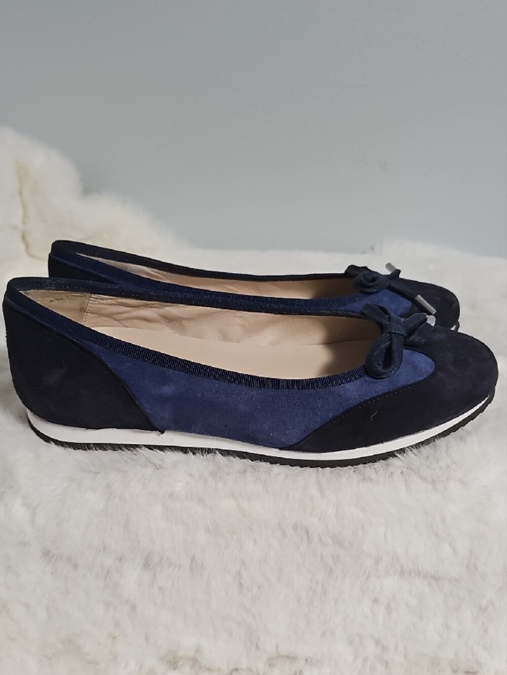 NWOT! Sloafer Nikita Blue Suede Ballet Sneakers - Picture 3 of 13